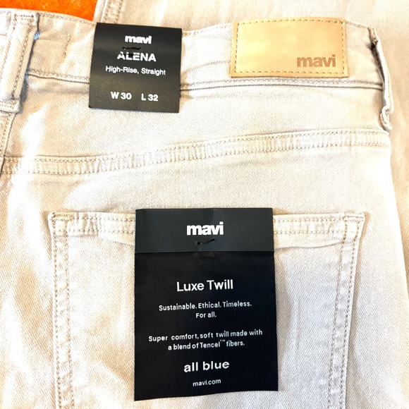 Mavi sand Alena stretch high rise wide straight leg jeans made in Europe NWT - Picture 9 of 9